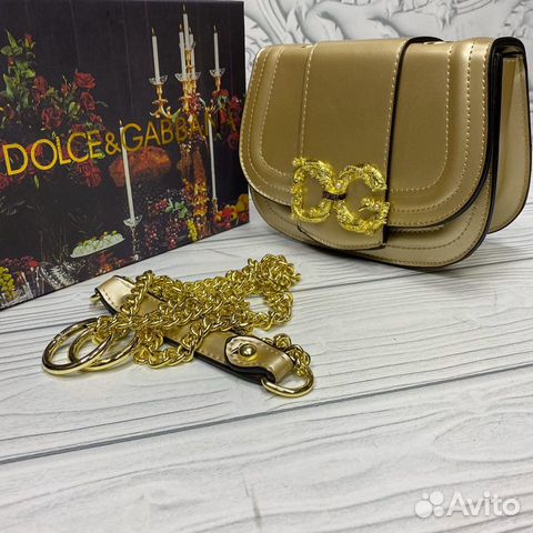Новая женская кожаная сумка бежевая Dolce Gabbana Новая женская кожаная сумка бежевая Dolce Gabbana