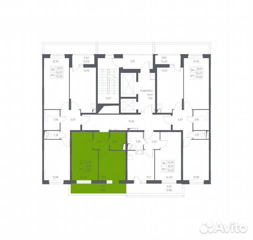 1-к квартира, 33.1 м², 2/17 эт.
