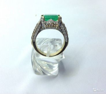 Изумруд кольцо золото бриллианты