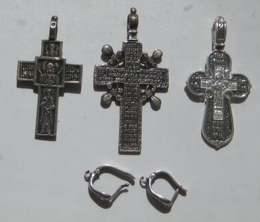Кресты и серьги из серебра