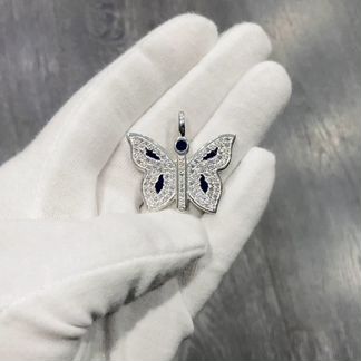 Серебряная подвеска «Бабочка» с фианитами