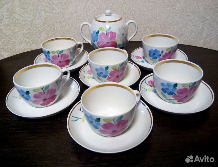 Чайный сервиз Песочное 70е гг фарфор СССР