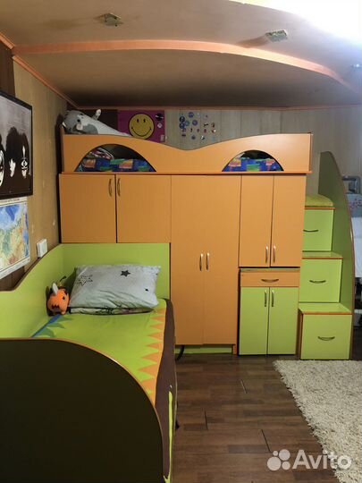 Двухъярусная кровать с диваном бу