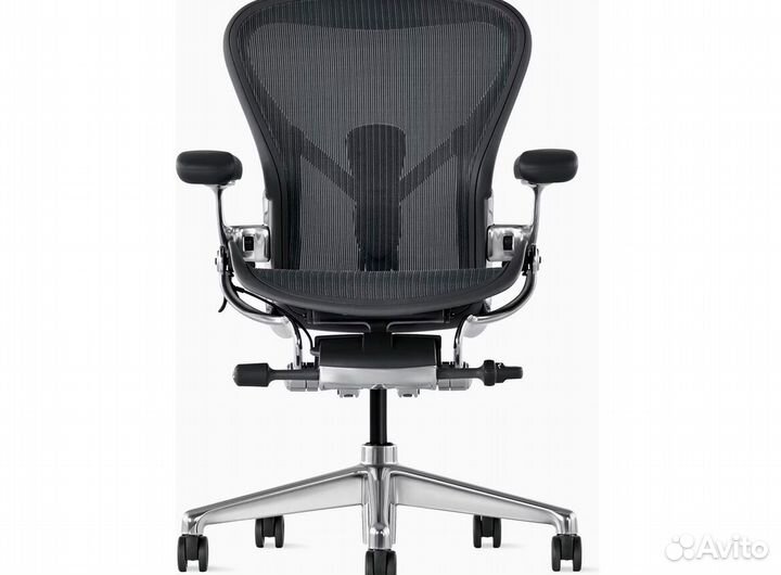 Кресло Herman Miller Aeron B/Graphite, Polished Al