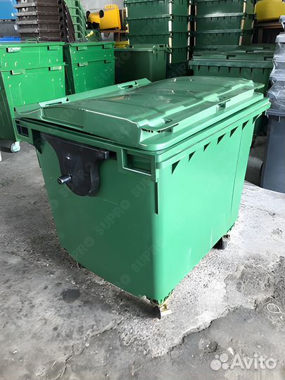 Пластиковый бак для мусора 1100л Ш3173