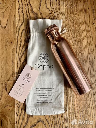 Бутыль для воды из природной меди