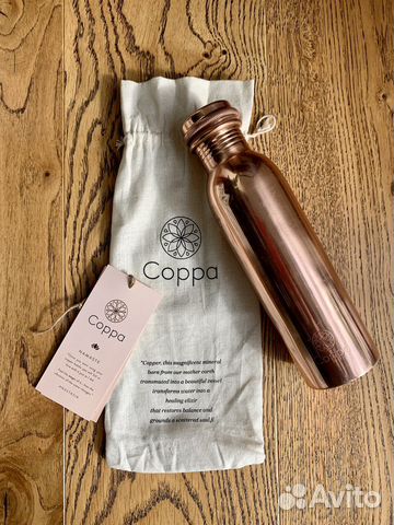 Бутыль для воды из природной меди