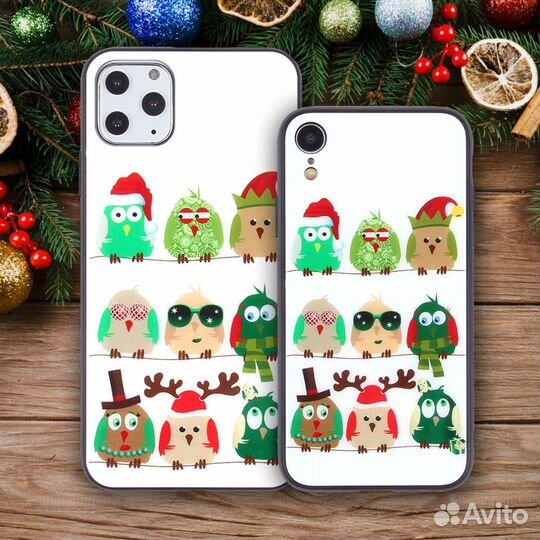 Новогодние чехлы на телефон