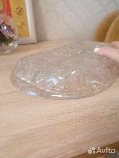 Блюдо менажница СССР хрусталь люкс