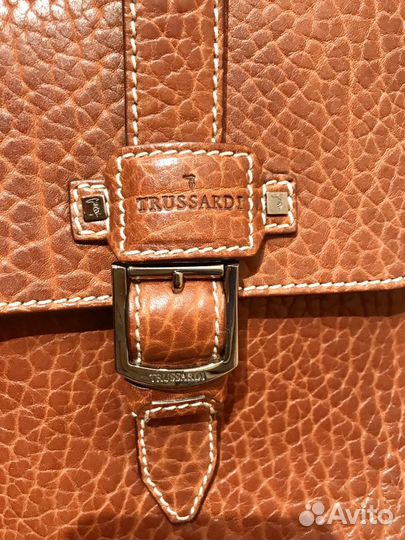 Мужская кожаная сумка планшет Trussardi оригинал