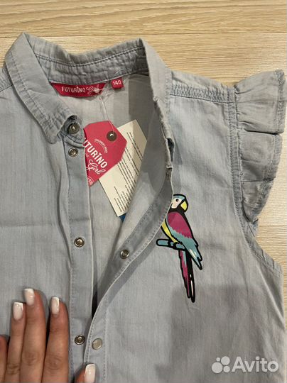 Джинсовая рубашка для девочки