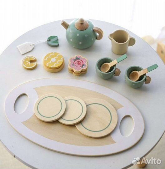 Игрушечная посуда деревянная