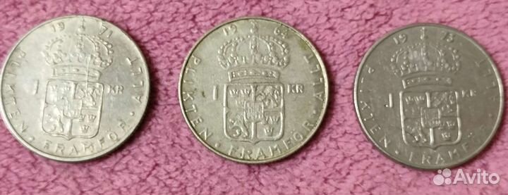 Швеция 4 монеты серебро