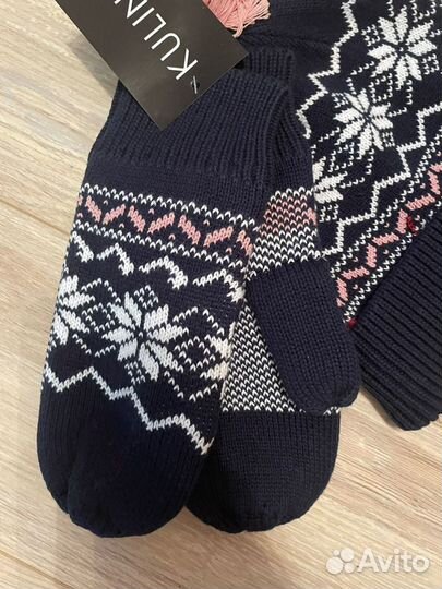 Новый комплект шапка и варежки kuling