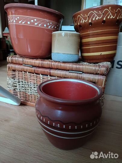 Керамические горшки для цветов бу