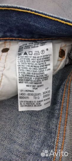 Мужские джинсы levis 501 w30 L32