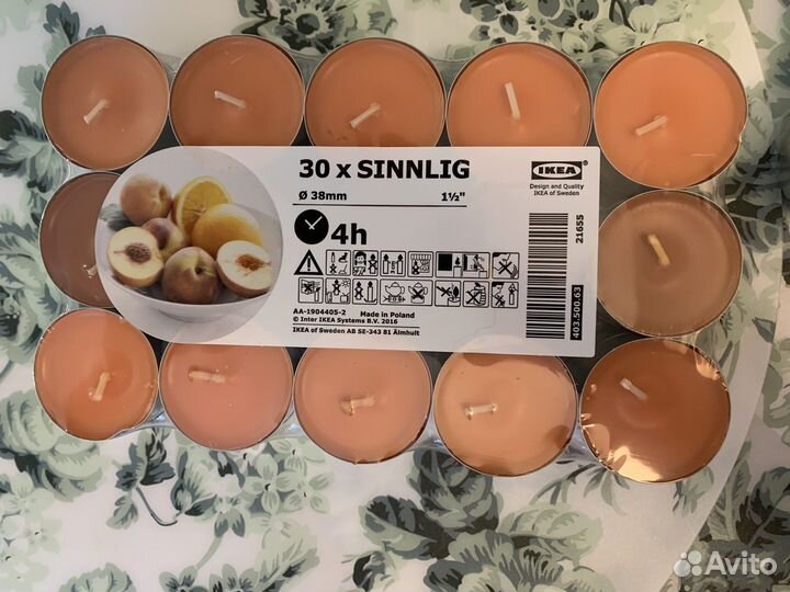 Свечи IKEA, набор из 30 шт, разные ароматы