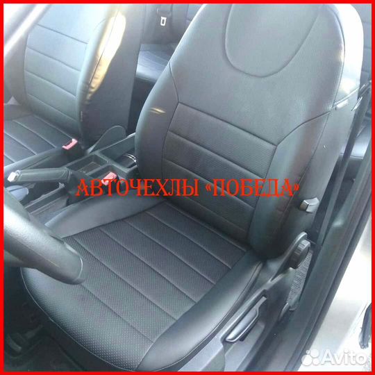 Чехлы Skoda Octavia A7 из экокожи чёрные Классика