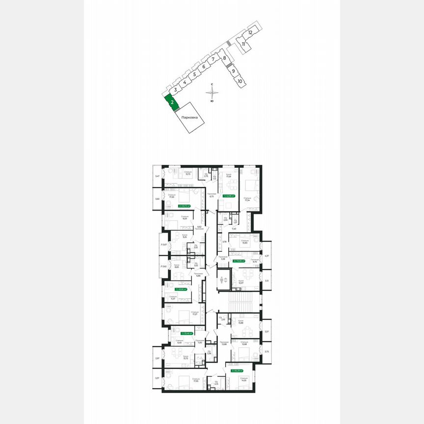 3-к. квартира, 71 м², 6/8 эт.