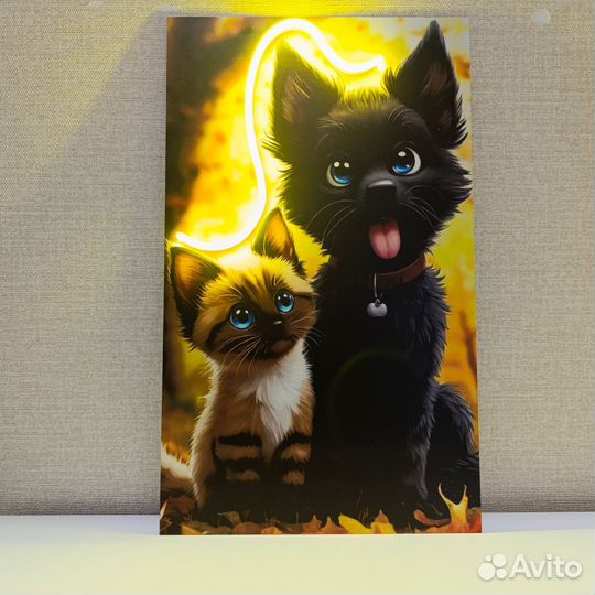 Декоративная картина с неоном 