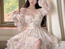 Шифоновое цветочное платье в винтажном стиле
