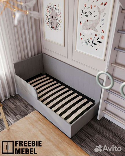 Детская мягкая кровать с матрасом 80/160см