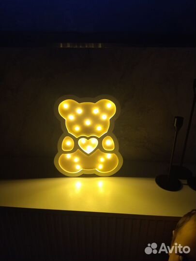 Светильник мишка 29 см