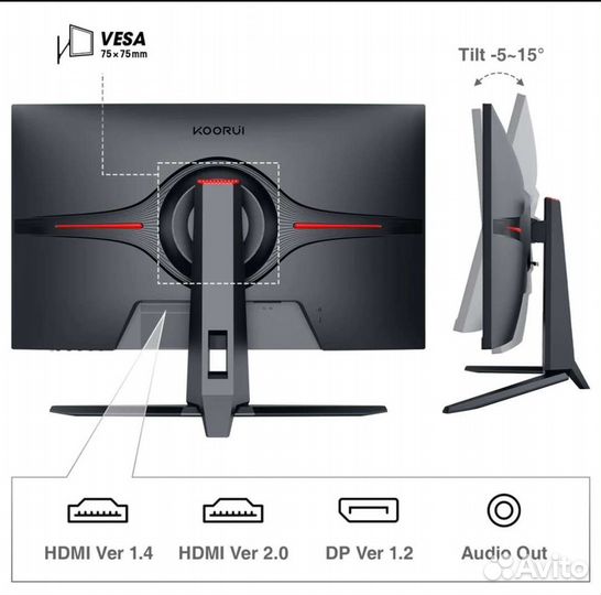Монитор 144 гц 27 2k koorui 1ms gsync freesynq