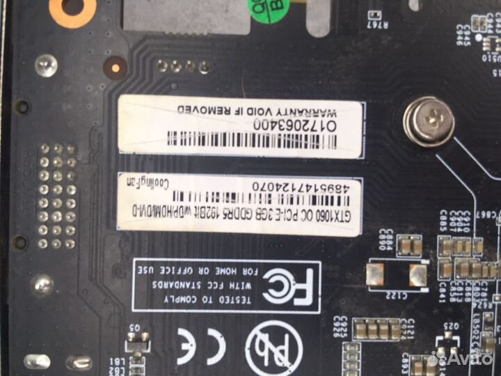 Видеокарта nvidia geforce gtx 1060 3gb OC