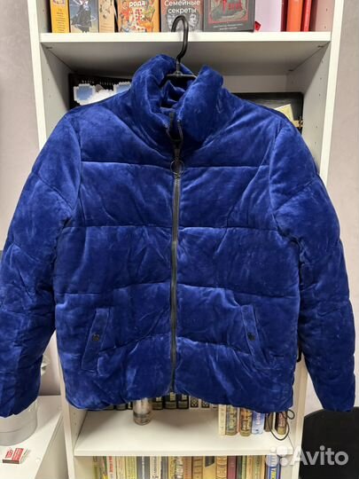 Пуховик синий
