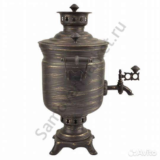 Самовар дровяной 2,8 л «Банка» золотые нити