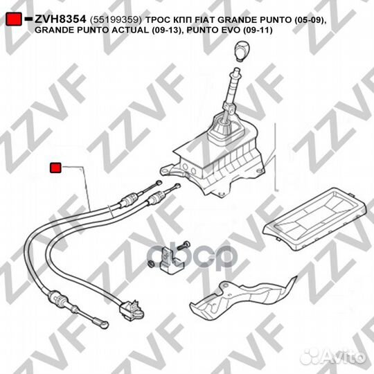 Трос кпп fiat grande punto (05-09), grande punto