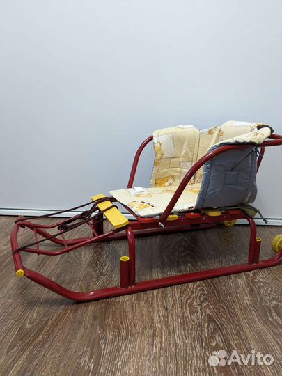 Детские санки с колёсиками,вместе с матрасиком