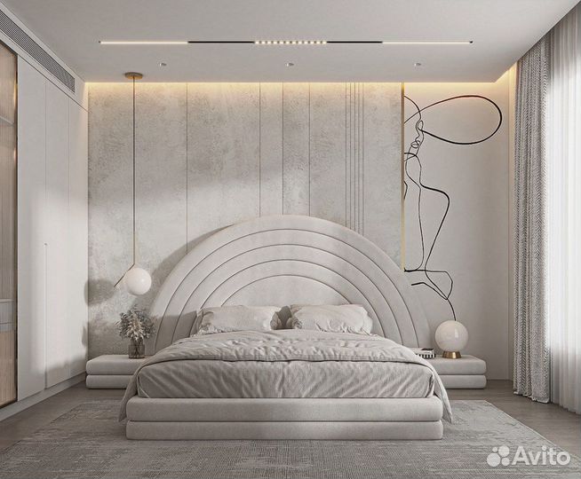 Дизайнерская двуспальная кровать Lumien