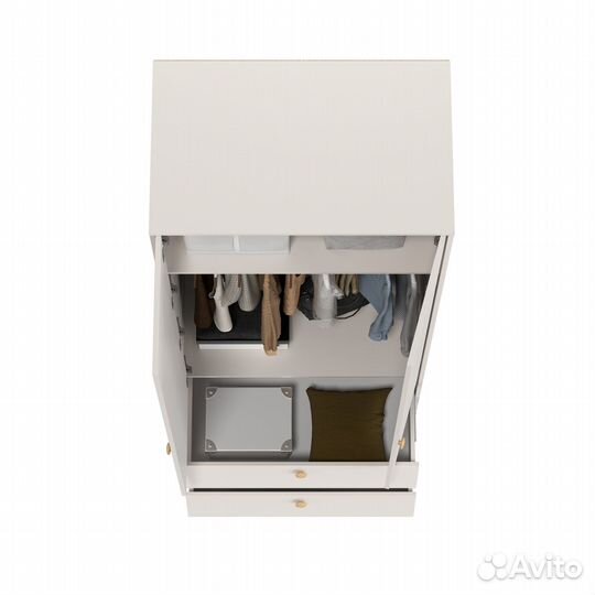 Шкаф 2-х дверный с двумя ящиками Афина 4-75901, цвет кашемир серый, 90,3х56,3х220 см