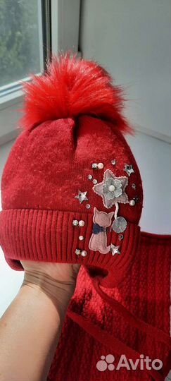 Шапка и снуд зимние для девочки