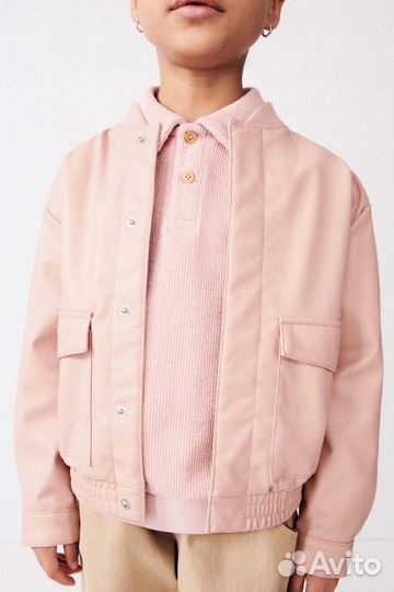 Бомбер из экокожи для девочки zara 110
