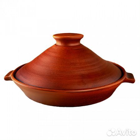 Сковорода глиняная 30 см с ручками + крышка