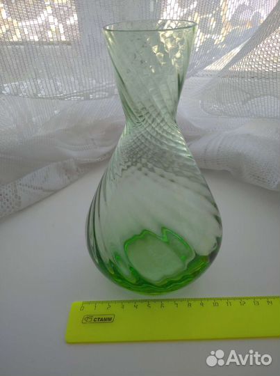 Ваза зеленое стекло СССР