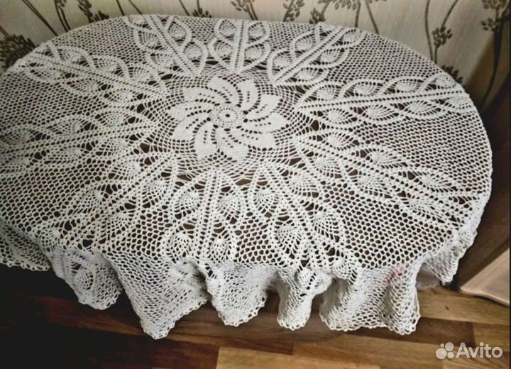 Скатерть круглая связаная крючком