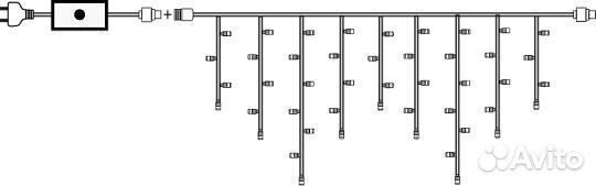 Гирлянда уличная Бахрома 25 метров тонкий каучук 4