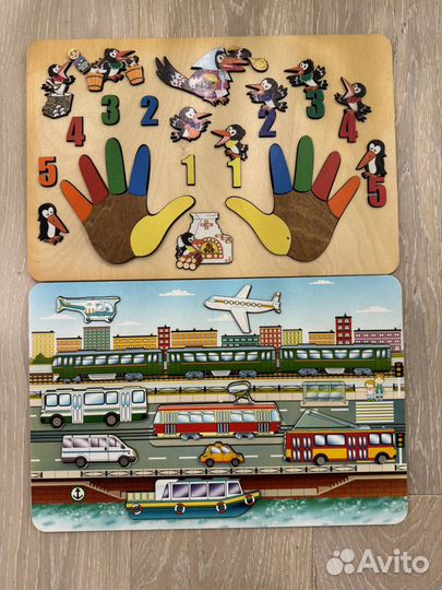 Деревянные пазлы вкладыши