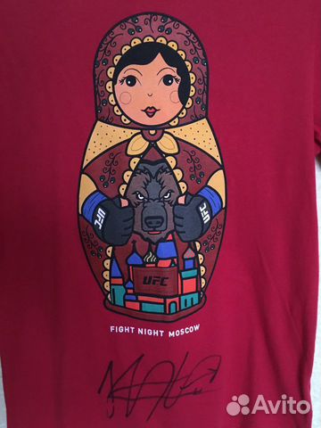 Футболка с автографом Хабиба Нурмагомедова чемпион