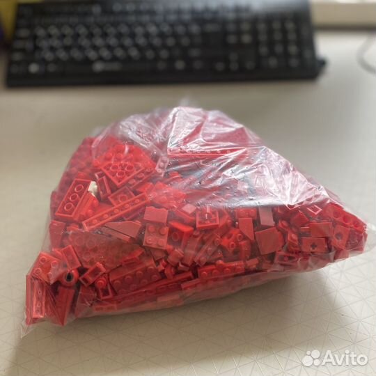 Lego детали, Красный цвет, пол килограмма