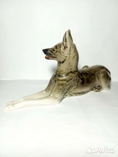 Фарфоровая статуэтка Немецкая овчарка лфз СССР