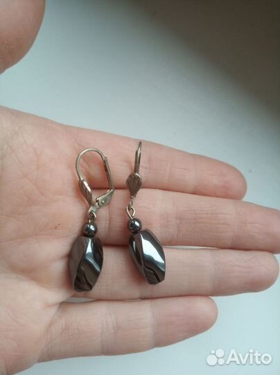 Серьги с гематитом