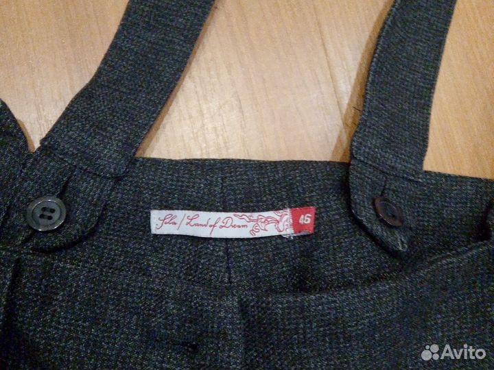 Брюки на лямках, р 46, шерсть, Израиль