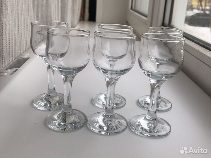 Набор рюмок на высокой ножке 6 штук