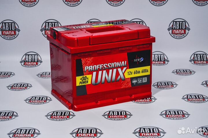 Автомобильный аккумулятор Unix Professional 60Ah