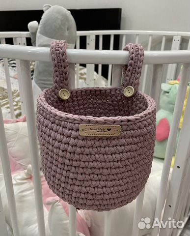 Корзина из хлопка на кроватку(большая )